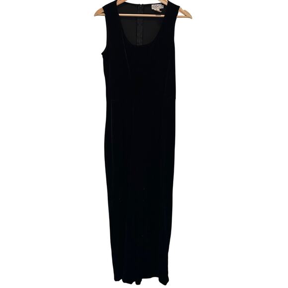 Caren Desiree Company CDC Jumpsuit Velvet SZ6 Sleeveless Zip Back Wide Leg - Picture 2 of 12